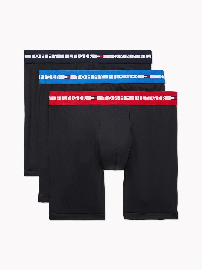 Férfi Tommy Hilfiger Th comfort+ boxer brief 3pk Boxer Briefs Fekete | HU 1395JPQ